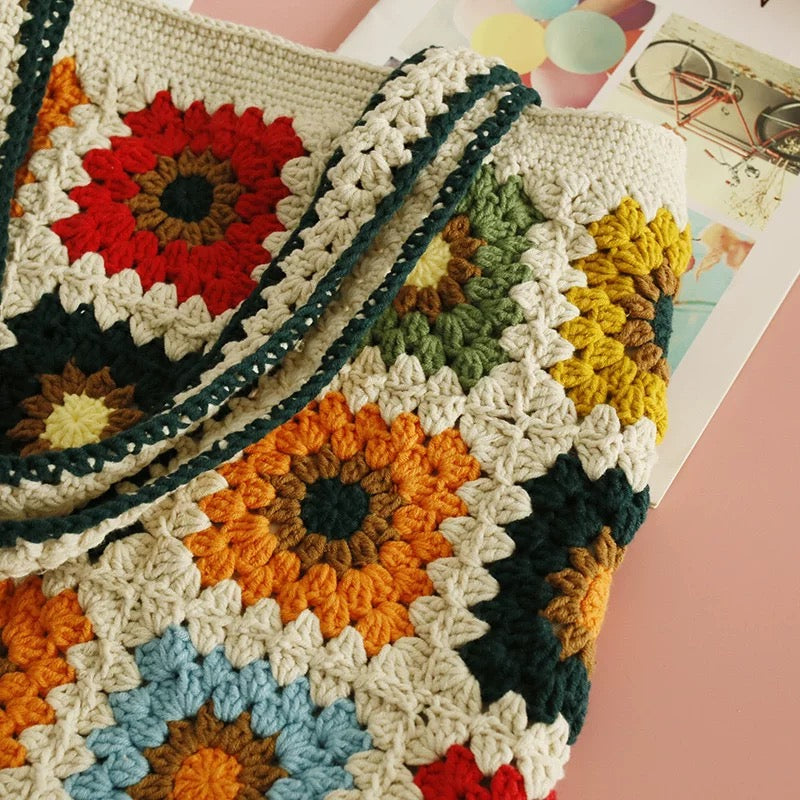 Granny Square Bag Crochet Shoulder Bag