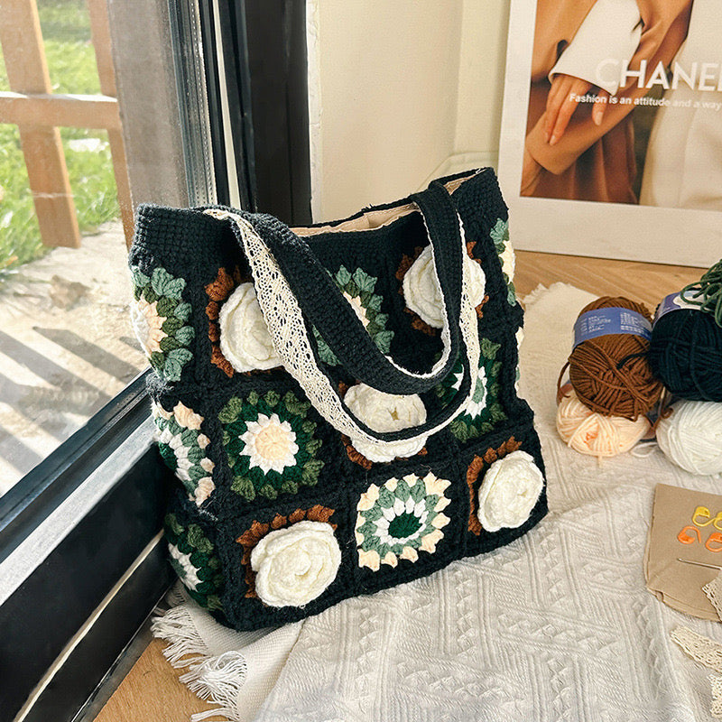 Crochet Flower Handmade Bag