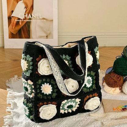 Crochet Flower Handmade Bag