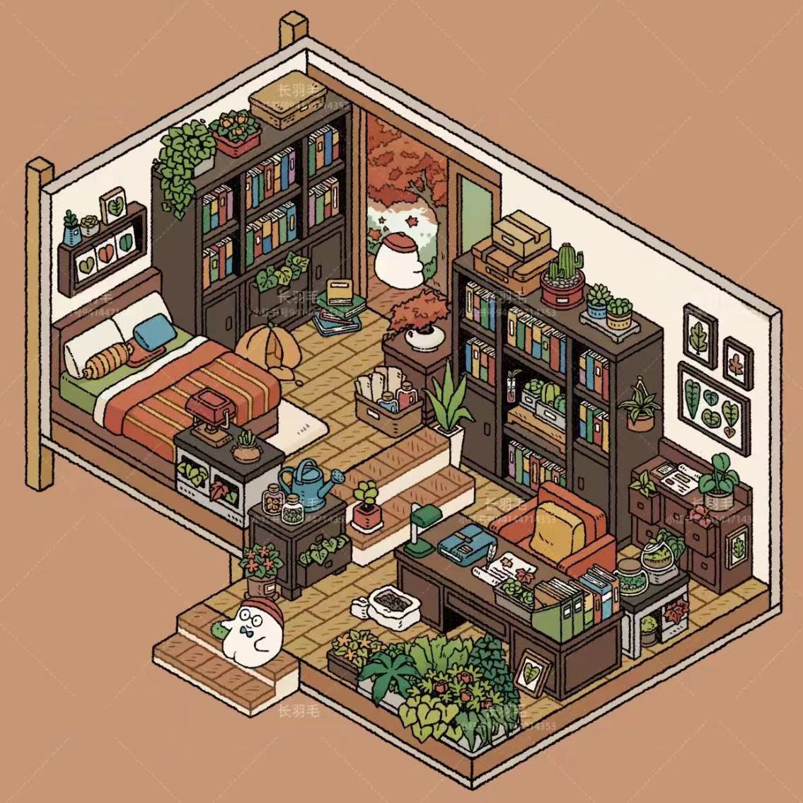 DIY 3D Sticker Scene:Aquarium Dessert House Doll Room Plant Room Magic House