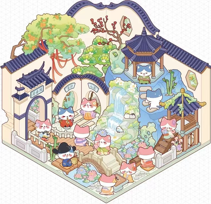 Make Ancient Chinese Architecture Sticker Scene
