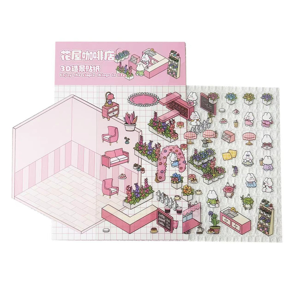 Sticker Scene! Flower Coffee|Cruise Ship Party|Capybara Home|Christmas House|Panda Bookstore