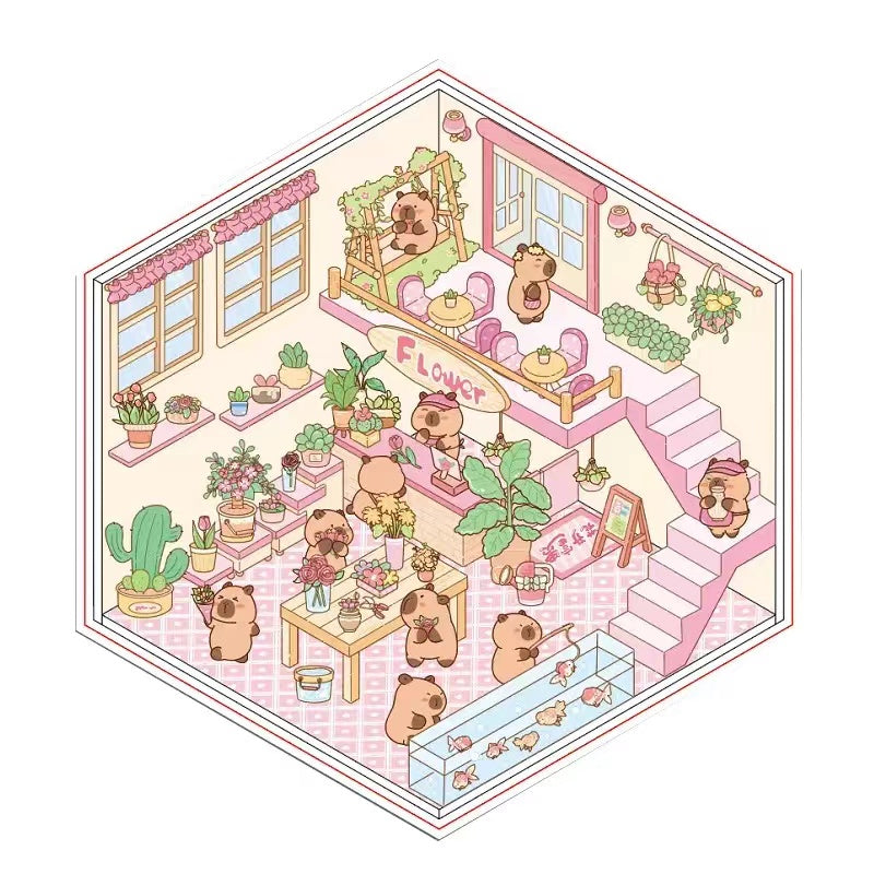 Sticker Play Scenes! Build 3D Izakaya|Chinese Convenience Store|Fresh Fruit|Bakery Shop