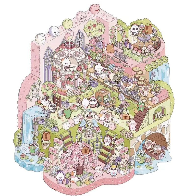 Big Sticker Scene! Make Your Own Magic Academy|Mobile Castle|Ice World|Garden