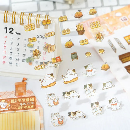 DIY Cat Bakery Bread Restaurant Drink Sticker Scenes