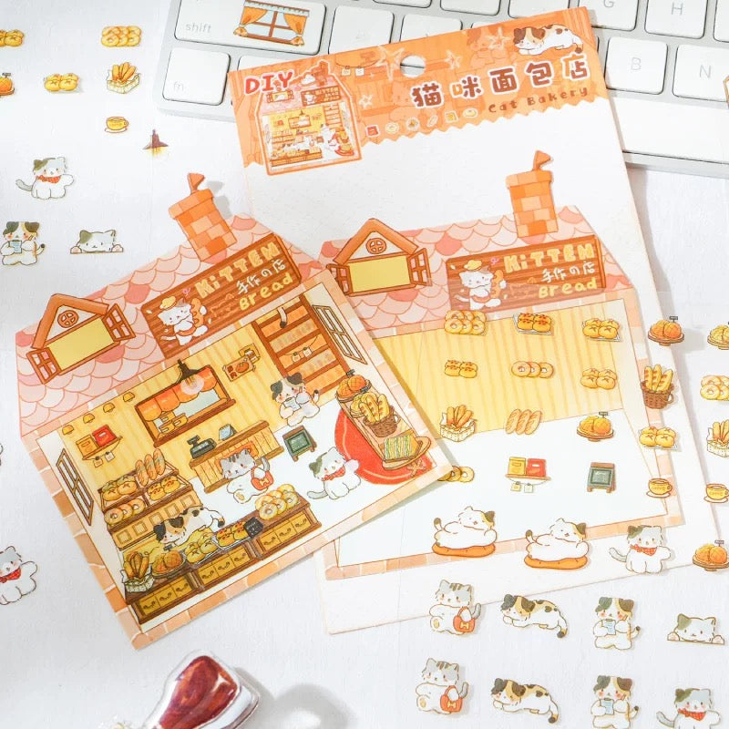 DIY Cat Bakery Bread Restaurant Drink Sticker Scenes