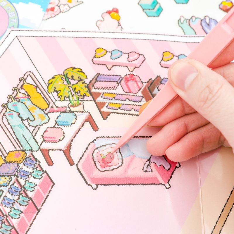 Pixel 3D Sticker Scene:Dreamy Clothing Store|Coffee Shop|Supermarket|Nursery