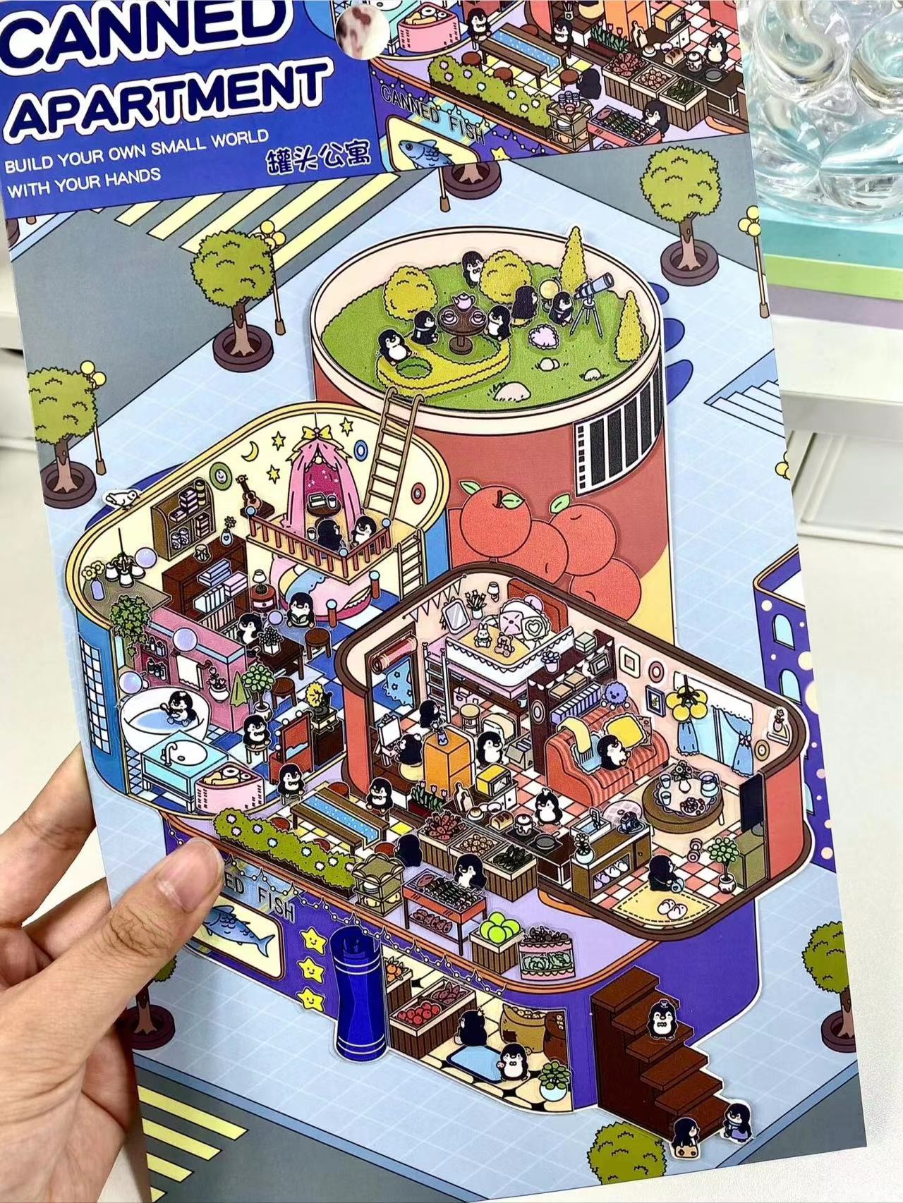 Big 3D Sticker Scene,Make Your Own Forest Tree House Canned Apartment