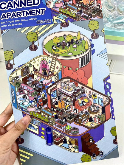 Big 3D Sticker Scene,Make Your Own Forest Tree House Canned Apartment