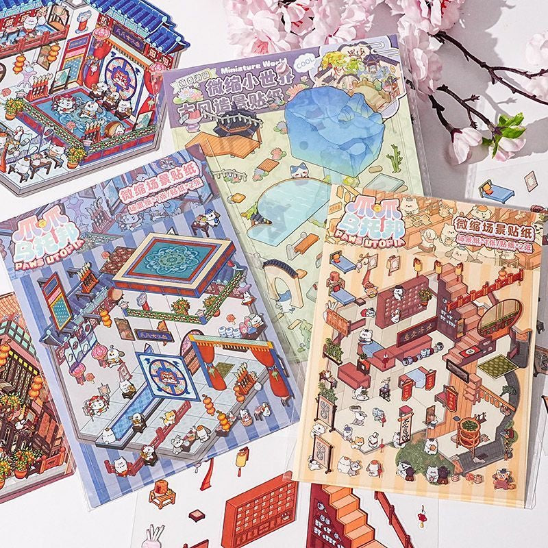 Make Ancient Chinese Architecture Sticker Scene
