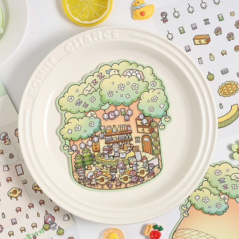 DIY Miniature Sticker Scene,Make World In Bottle Tree House Crystal Paradise GreenHouse