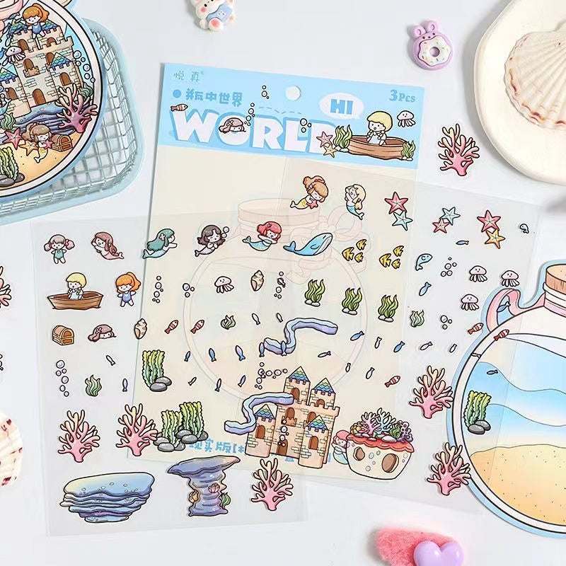DIY Miniature Sticker Scene,Make World In Bottle Tree House Crystal Paradise GreenHouse