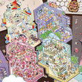 DIY Big 3D Sticker Scene Bear Coffee Panda Kindergarten Capybara Game Bunny Castle