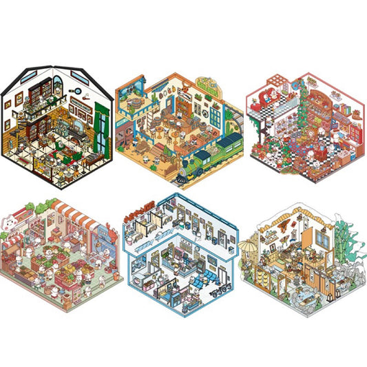 Sticker Scene! DIY Western Tavern|Detective Agency|Hot Spring|Alice Flower Shop|Wet Market