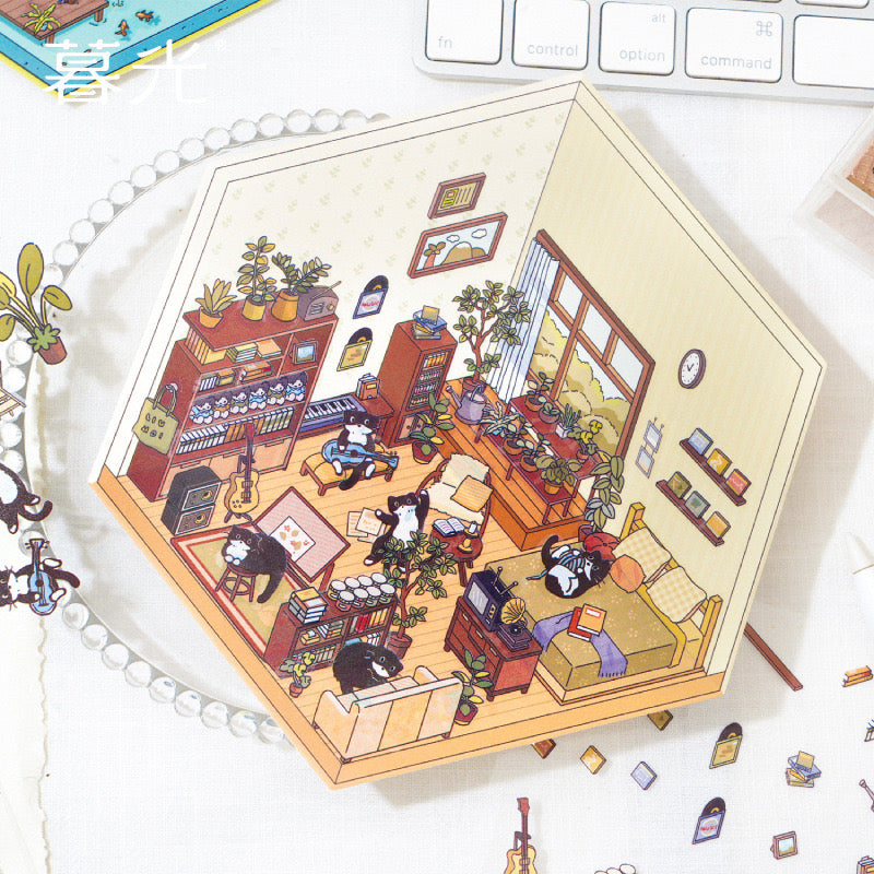 DIY 3D House Stickers,Make Your Own Bedroom Kitchen Study Room Garden ...