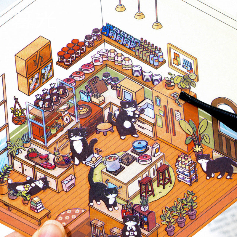 DIY 3D House Stickers,Make Your Own Bedroom Kitchen Study Room Garden