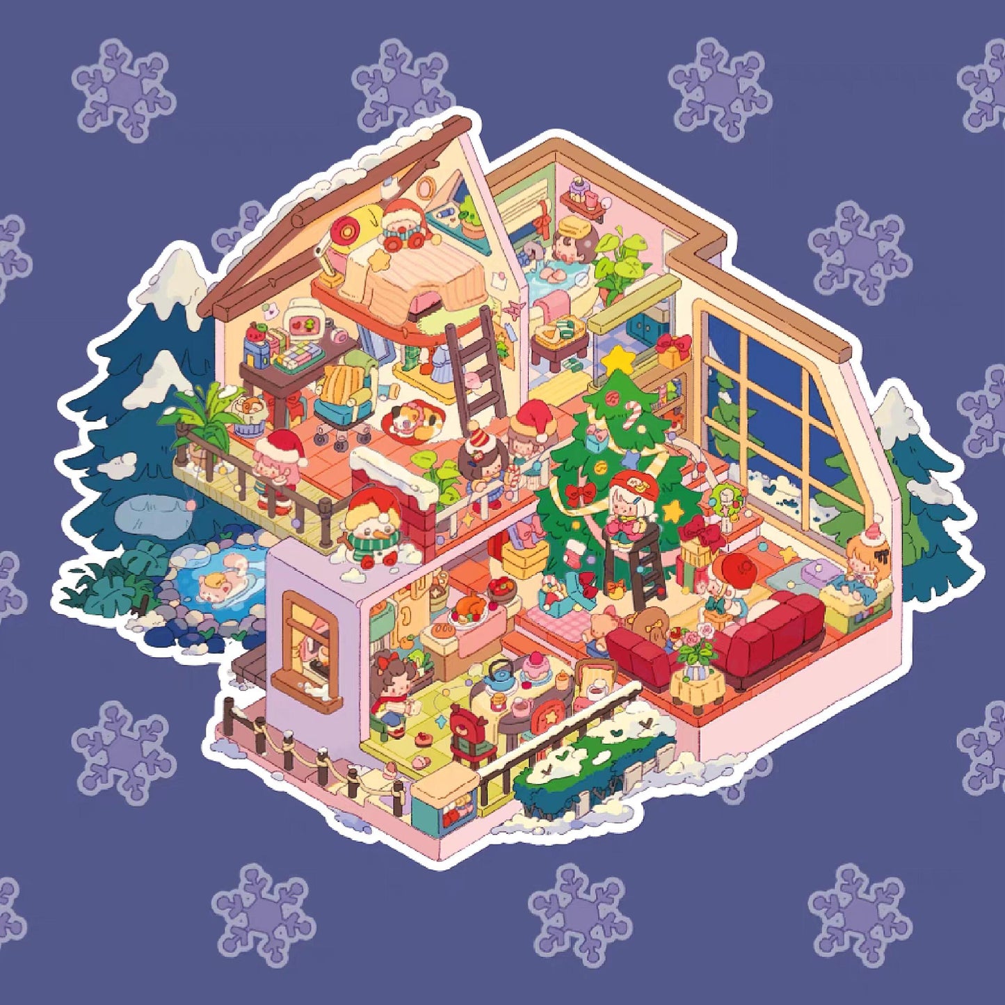 DIY Sticker Scene! Cabin|Milk Factory|Christmas House|Spring Outing|Temple Fair