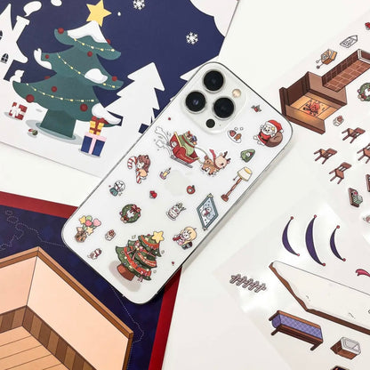 3D Christmas House Sticker Scene