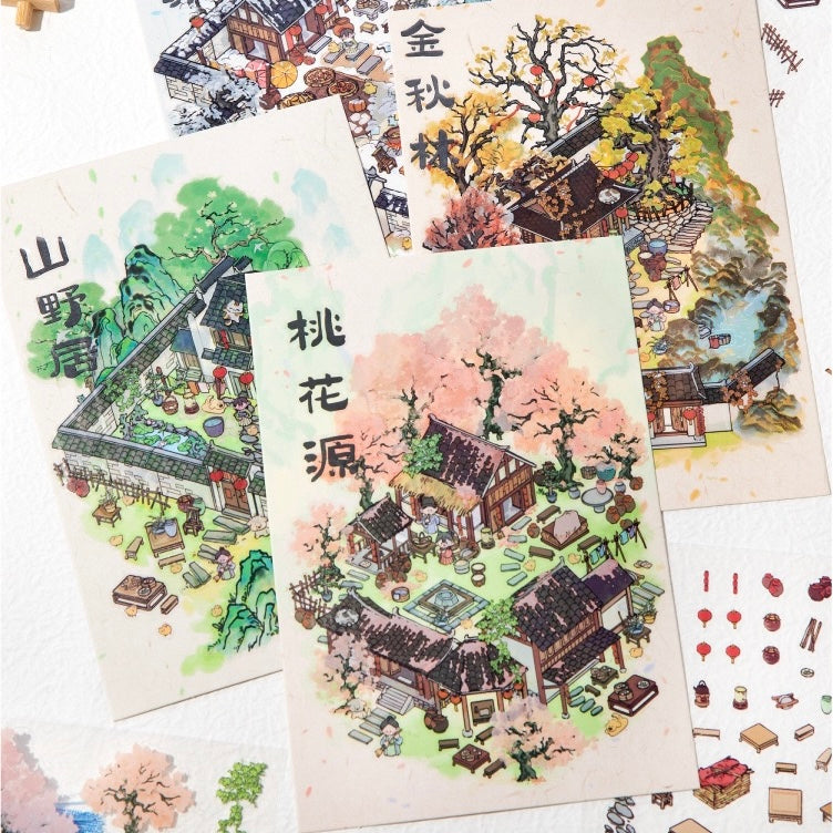 Traditional Chinese Style Scene DIY Sticker Landscape Sticker