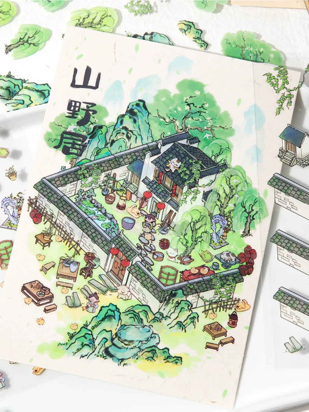 Traditional Chinese Style Scene DIY Sticker Landscape Sticker