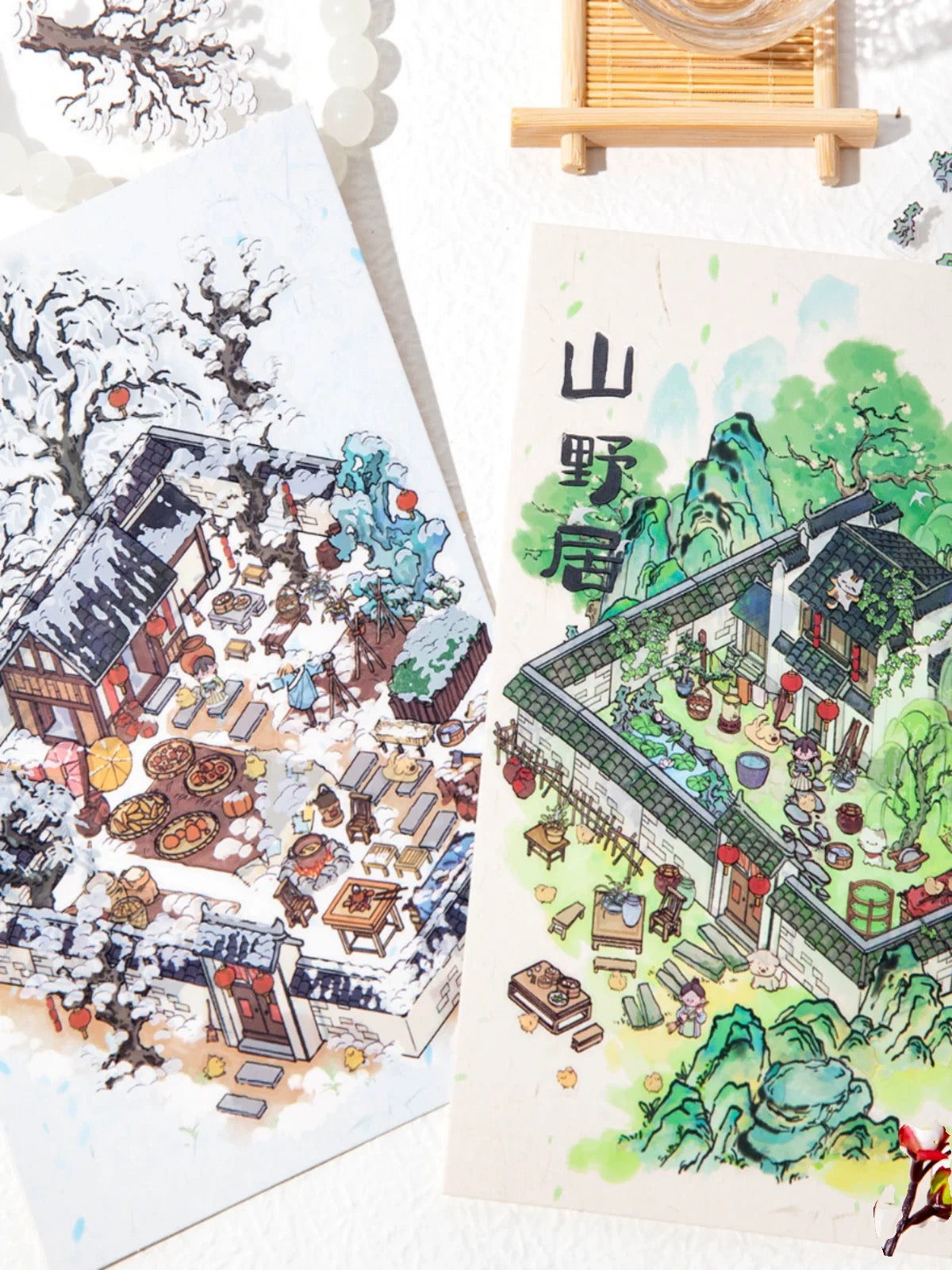Traditional Chinese Style Scene DIY Sticker Landscape Sticker