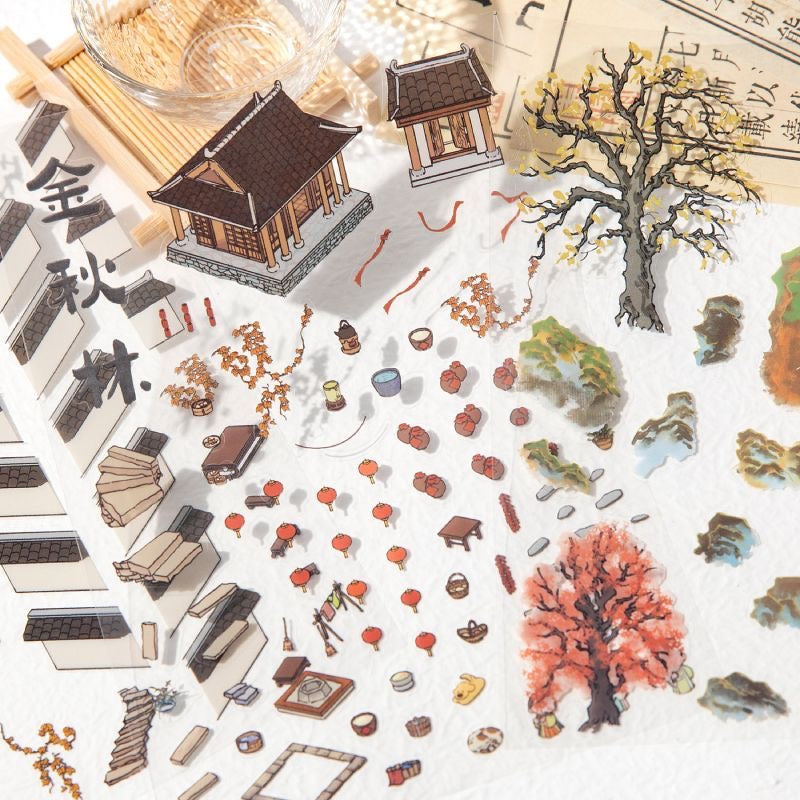 Traditional Chinese Style Scene DIY Sticker Landscape Sticker