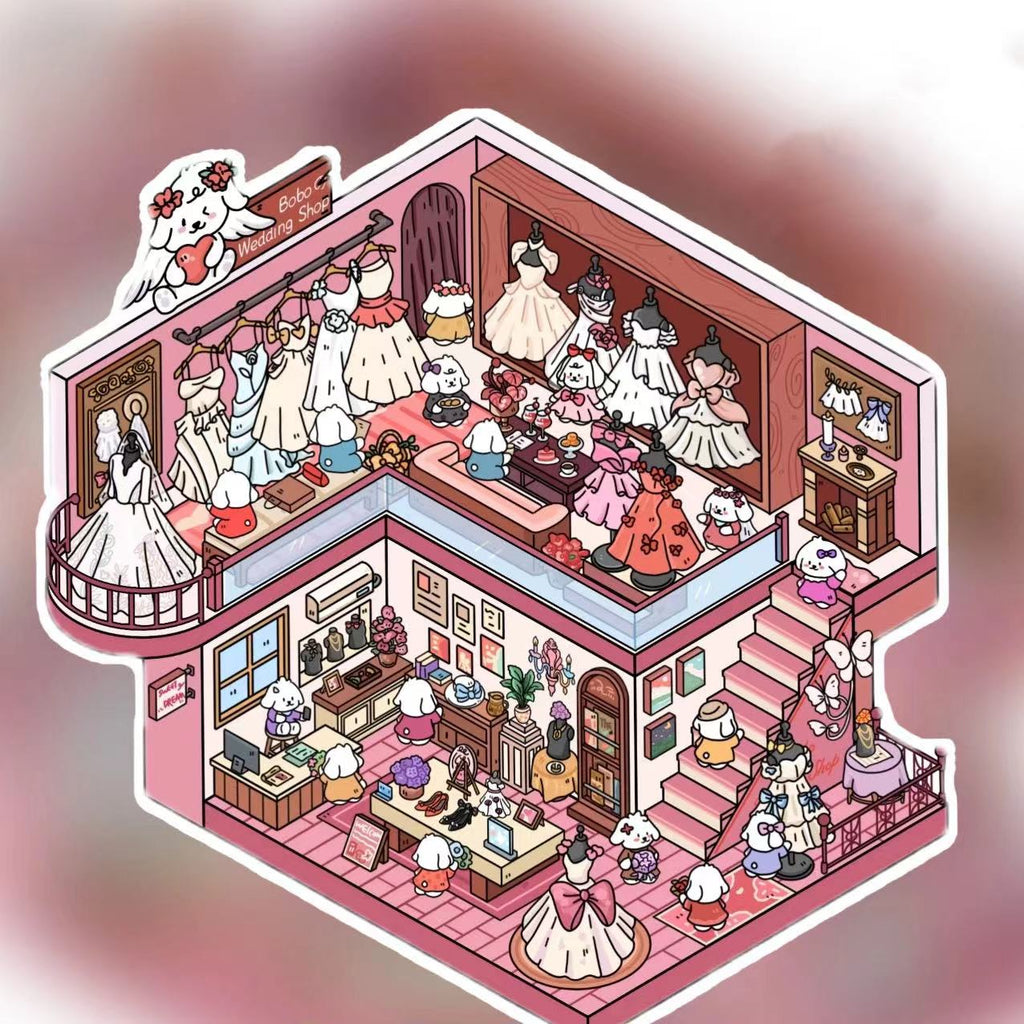 DIY Sticker Scene,Make a Magic Potion Shop Restaurant Happy New Year
