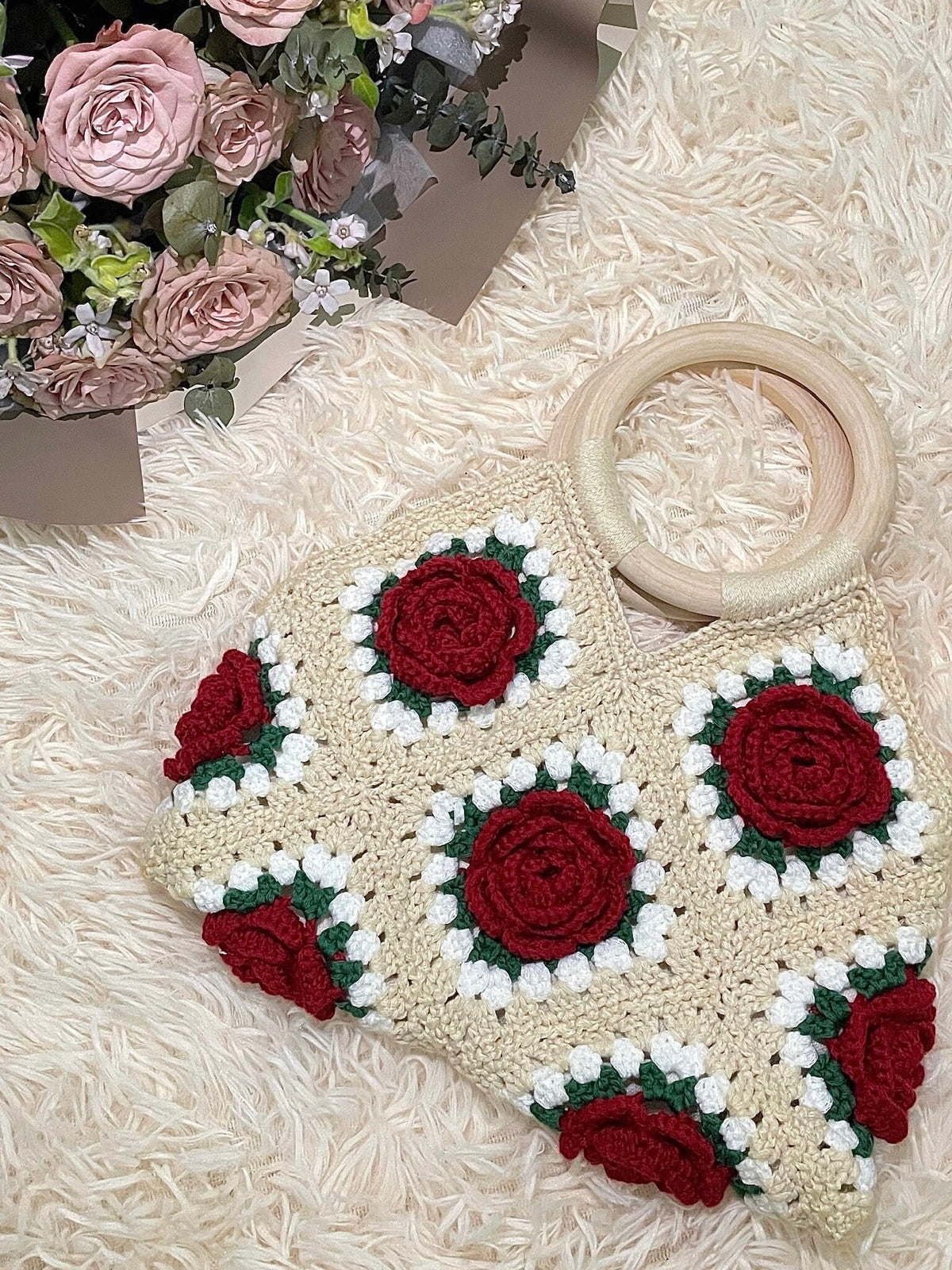 Rose Crochet Bag