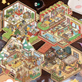 DIY 3D House Scene Sticker Shared House Winter Villa Retro House Leisure Time