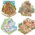 3D Miniature Scene Sticker,DIY Christmas Party Winter Christmas Animal Hospital