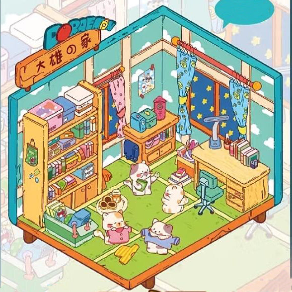 DIY Japanese Anime 3D Miniature House Sticker Scene