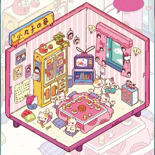 DIY Japanese Anime 3D Miniature House Sticker Scene