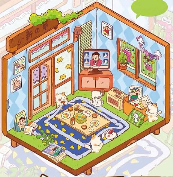 DIY Japanese Anime 3D Miniature House Sticker Scene