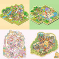 DIY 3D Farm Ranch Bear House Doll Machine Sticker Scene
