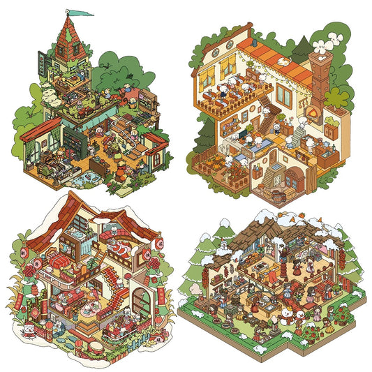 DIY Sticker Scene,Make a Magic Potion Shop Restaurant Happy New Year
