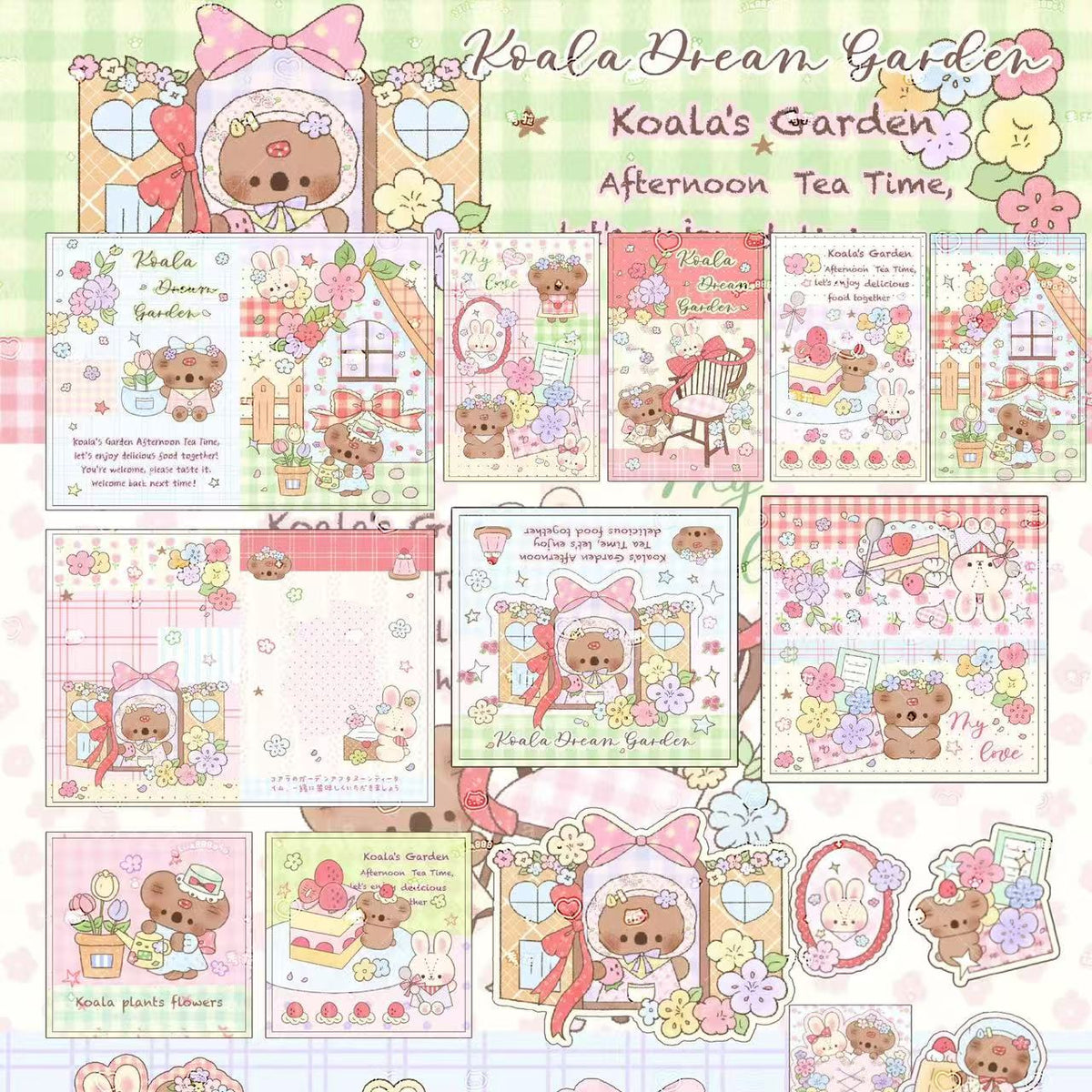Koala Dream Garden Ephemera Kit for Journaling Packaging