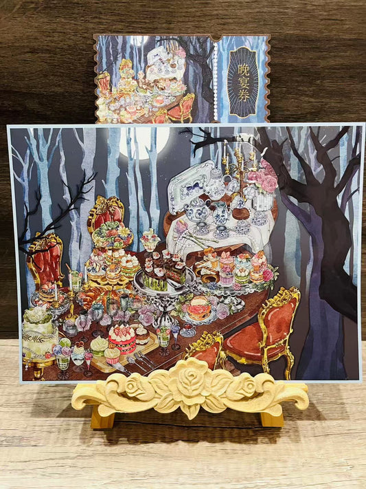 3D Scene Stickers Gourmet Feast Underwater Room Floral Whisper Villa