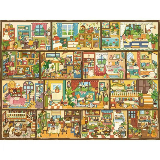 Tiny Grid Village DIY Stickers Miniature Scene Stickers