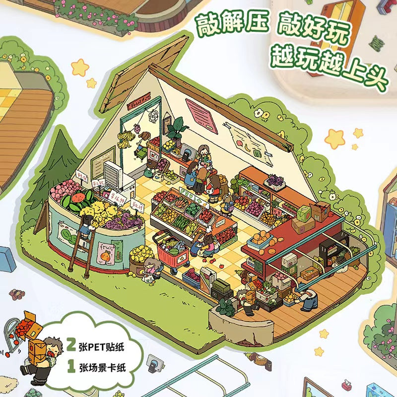 DIY 3D Sticker Scene Vegetable Fruit Market Plant Home Farm Pasture