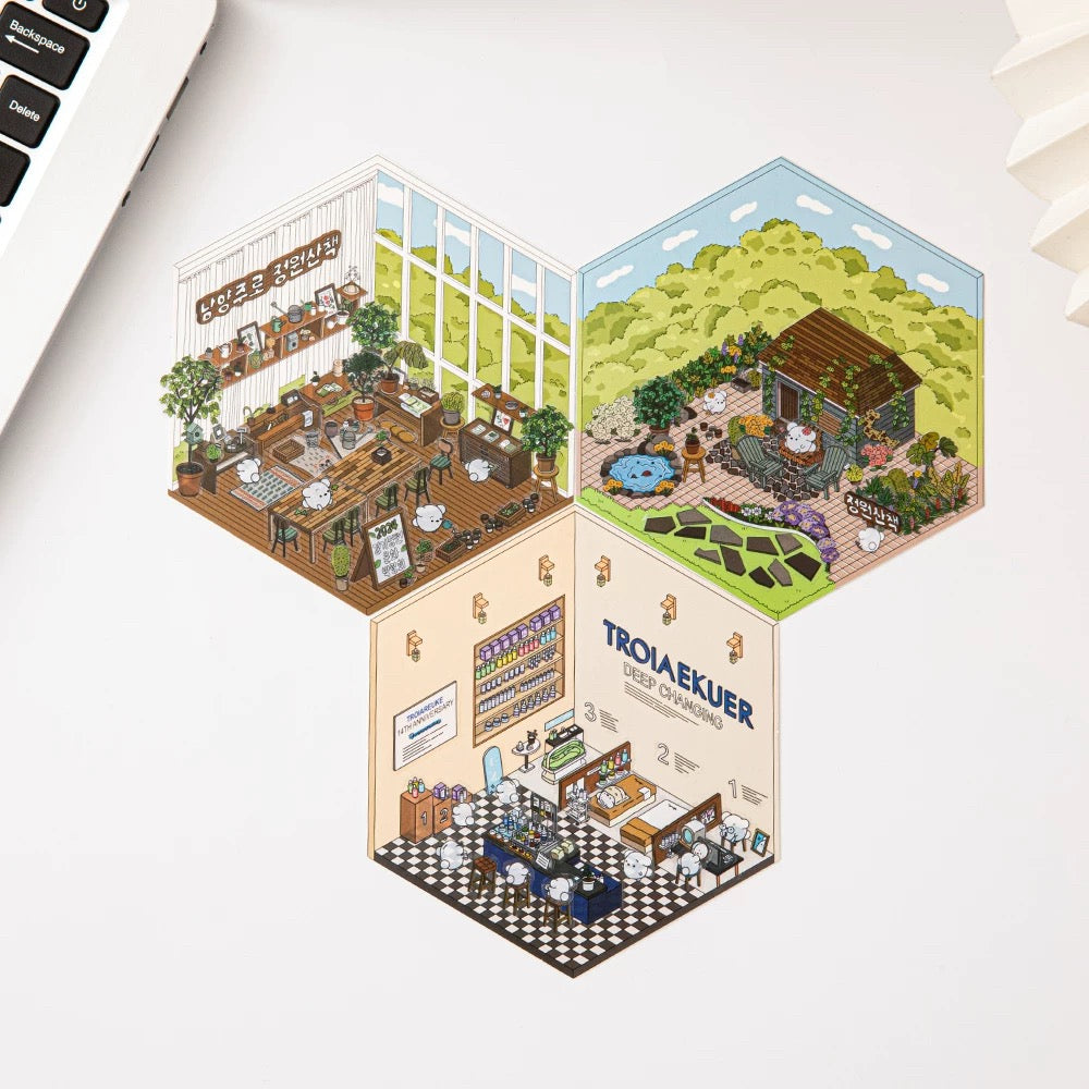 DIY 3D-Aufkleber-Szenen, Bauen Sie Ihre eigene Bäckerei, Ihren Frischmarkt, Ihre Buchhandlung oder Ihre Wäscherei.
