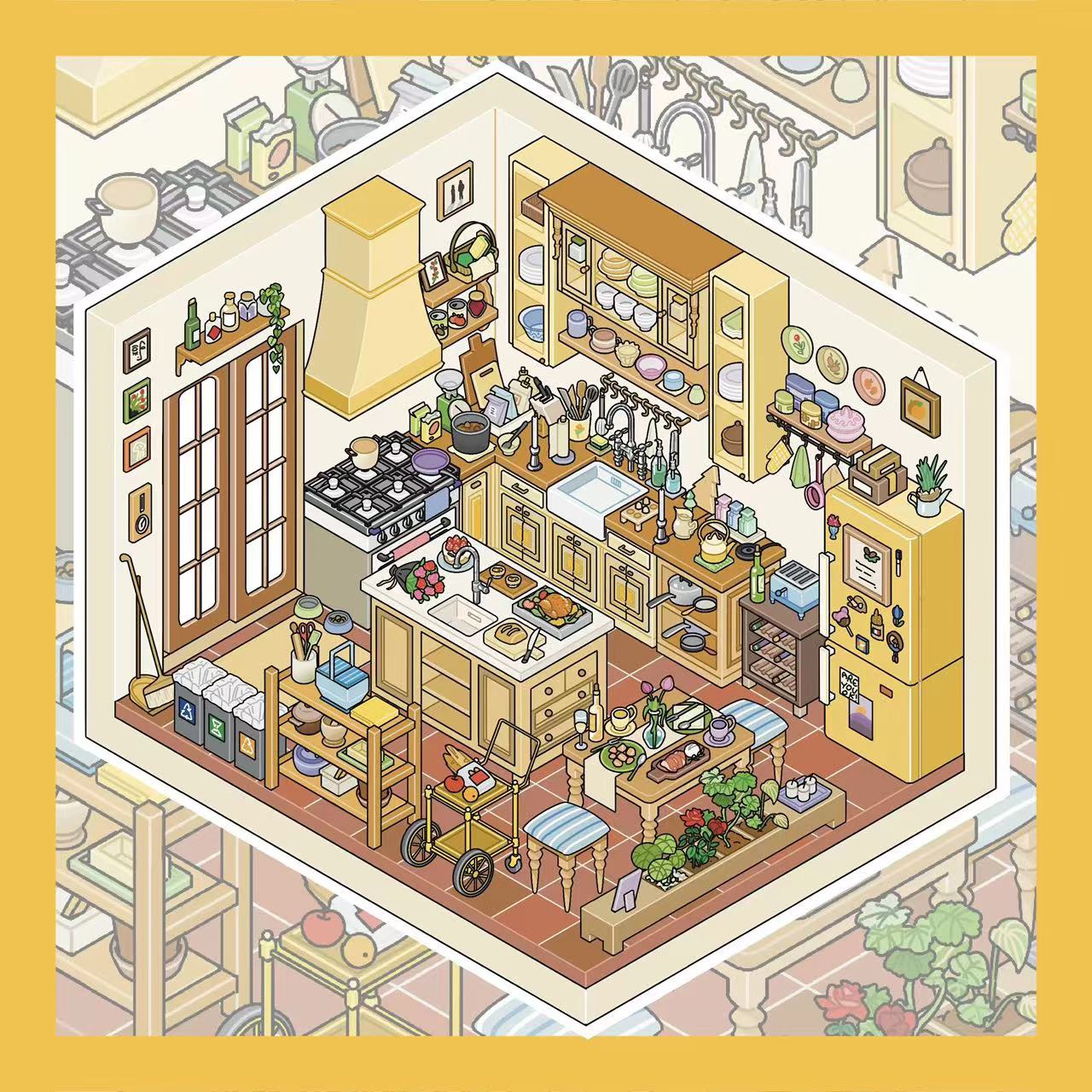 Build a Miniature House Bedroom Sew Shop Living Room Kitchen Bathroom Sticker