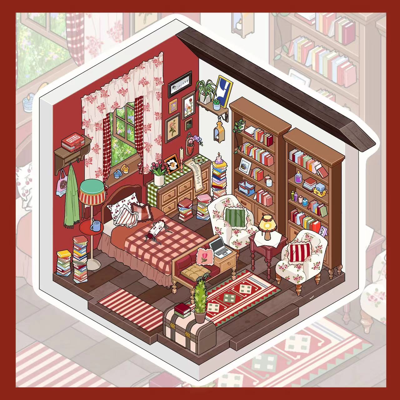 Build a Miniature House Bedroom Sew Shop Living Room Kitchen Bathroom Sticker