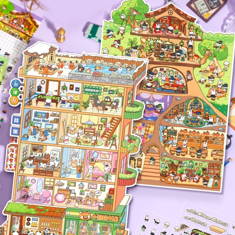 Big Size 3D Miniature Scene Stickers