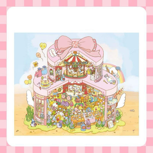DIY Birthday Cake Miniature Sticker Scene! Instant Noodle Factory Cabin
