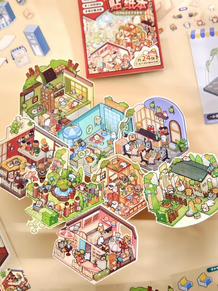 Pocket Sticker Scene Books