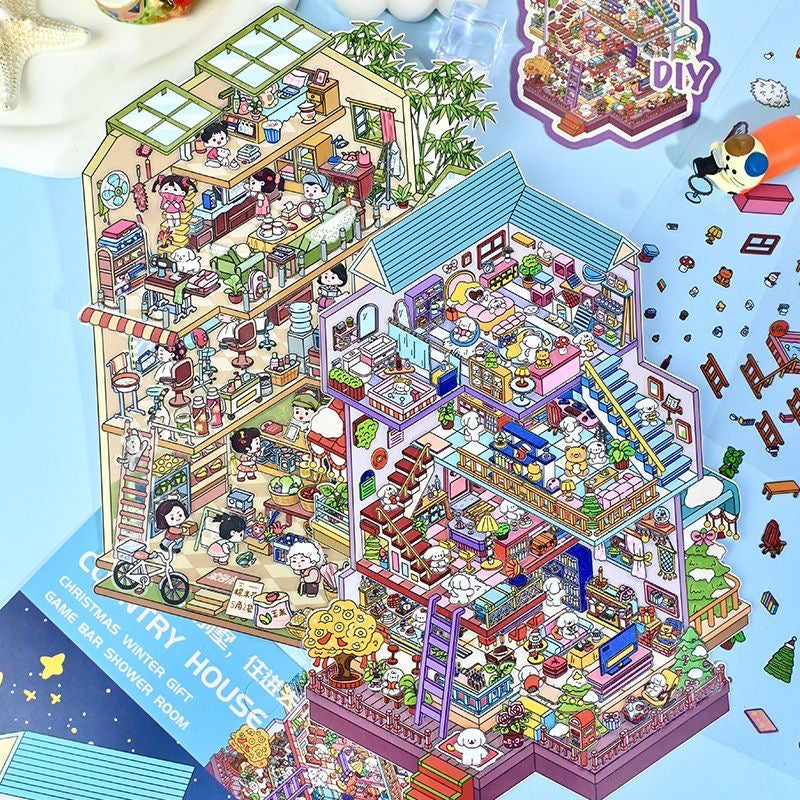 Big Size 3D Miniature Scene Stickers