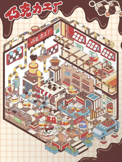 Sticker Scenes! DIY Coffee Flower|Panda Tea House|Bakery Shop|Apartment|Chocolate Factory