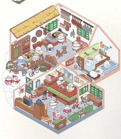 Sticker Scenes! DIY Coffee Flower|Panda Tea House|Bakery Shop|Apartment|Chocolate Factory