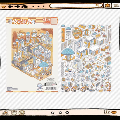 Sticker Scenes! DIY Coffee Flower|Panda Tea House|Bakery Shop|Apartment|Chocolate Factory