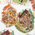Big Size Capybara Farm Panda Restaurant 3D Miniature Scene Sticker